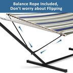 SUNCREAT Double Hammock, Extra Large Quilted Fabric Swing - Image 3