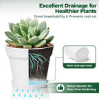 T4U 4 Inch Plant Pots 8-Pack, Small Flower Pots - Image 4