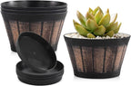Quarut 6 inch Brown Barrel Planters by Quarut