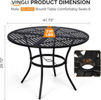 VINGLI 42" Round Outdoor Dining Table - Image 3