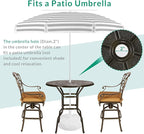 VIVIJASON 3-Piece Patio Swivel Bar Stools Set, All Weather Cast Aluminum - Image 5