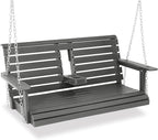 Poly Lumber 2-Seat Porch Swing, HIPS 4.5-Feet Bench Swing by Mosbrisa