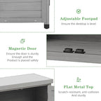 Outdoor Potting Bench with Storage Cabinet and Metal Top, Wood Workstation - Image 6