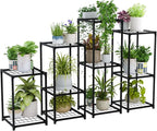 Bamworld Plant Stands Indoor 4 Sets Plant Shelves Outdoor Metal Plant Holder - Image 7