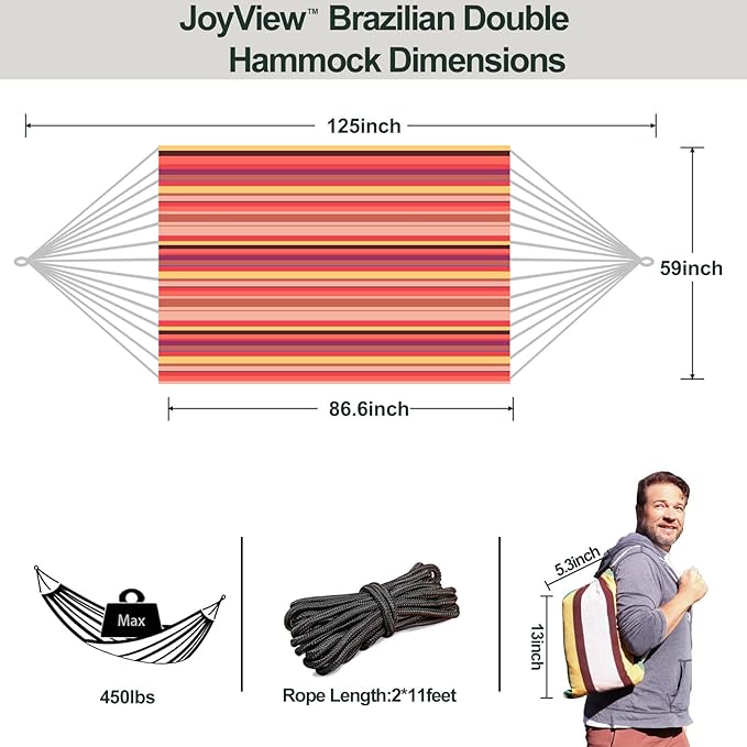 JoyView Brazilian Double Hammock - Image 2
