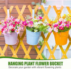 OBTANIM 12 Pack Metal Hanging Flower Pots Railing Planter Outdoor Fence Hanging - Image 4