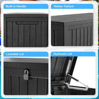 200 Gallon Waterproof Outdoor Storage Box, Resin Deck Box, Lockable Outside - Image 6