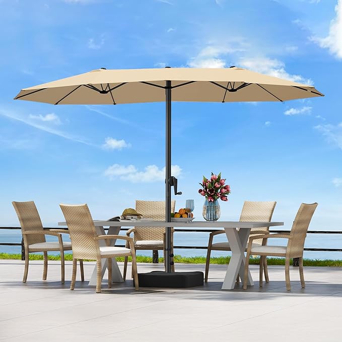 OLILAWN Patio Table Umbrella, 15ft Large Deck Umbrella by OLILAWN