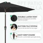 JEAREY 9FT Outdoor Patio Umbrella Outdoor Table Umbrella - Image 2