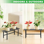 2 Pack Metal Plant Stand Outdoor Plant Shelf Indoor, 1 Tier Heavy Duty Plant - Image 4