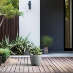 Kante 10 Inch Dia Round Concrete Planter, Indoor Outdoor Large Plant Pot - Image 5