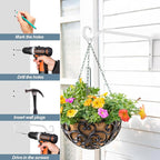 BOLITE Plant Hangers, 10 Inch Hanging Plant Brackets Outdoor Indoor, Wall Hooks - Image 8