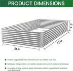 FRIZIONE 3pcs 6x3ft Galvanized Raised Garden Bed Outdoor, Above Ground Garden - Image 3