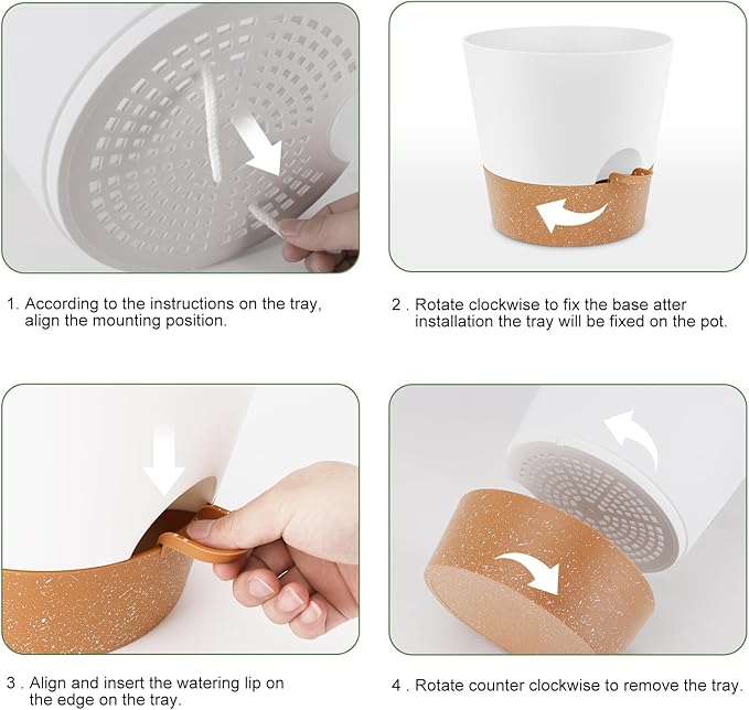 10 inch Plant Pots, Self-Watering Planters - Image 2