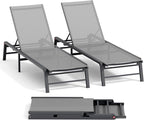 Aluminum Chaise Lounge Chair Outdoor, Foldable Patio Lounge Chair 2 Sets by Unknown