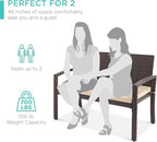Best Choice Products Outdoor Bench 2-Person Wicker Garden Patio Benches Seating - Image 7