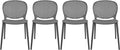 2xhome Set of 4 Patio Dining Chairs | Modern Stackable Outdoor Pool Side Chair by 2xhome