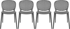 2xhome Set of 4 Patio Dining Chairs | Modern Stackable Outdoor Pool Side Chair by 2xhome