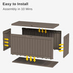 EAST OAK Outdoor Storage Box, 60 Gallon Deck Box Indoor and Outdoor Use - Image 7