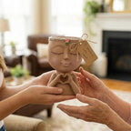 Face Planter Pot with Heart Hands, Resin Head Planter - Image 6