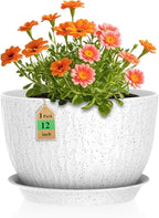 12 Inch Wide Water Ripples Flower Pots by WSMKSZ
