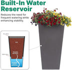 Step2 Tremont Tall Square Tapered Planter, Indoor/Outdoor Plants, Efficient - Image 5