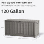 EAST OAK 120 Gallon Outdoor Storage Box | Large Resin Deck Box - Image 9