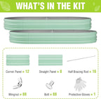 WORKPRO 2PK 8x4x1ft Outdoor Galvanized Raised Garden Bed, Easy Assembly Planter - Image 9