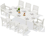 SERWALL 9-Piece Outdoor Dining Set, All Weather HDPE Outdoor Furniture Set by SERWALL