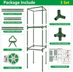 3 Pack Square Tomato Cages, Plant Support Tower Stakes Cucumber Pepper Trellis - Image 6