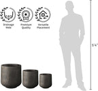 Kante 15.3"+11.6"+8.2" Dia Round Concrete Planter, Large Outdoor Indoor Planter - Image 7