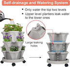 GameXcel Vertical Planter 3 Tier Stackable Planters Garden Planters Strawberry - Image 4