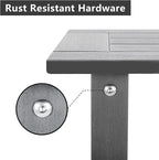 Double Adirondack Outdoor Side Table Weather Resistant, Outdoor Rectangular - Image 4