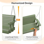 VINGLI Upgraded Patio Wooden Porch Swing - Image 3
