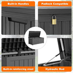 120 Gallon Resin Deck Box, Lockable Patio Outdoor Storage Box - Image 3