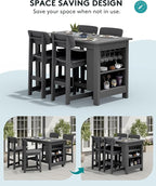 SERWALL 10-Piece HDPE Counter Height Dining Table Sets - Image 5