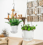 Melphoe 2 Pack Self Watering Hanging Planters Indoor Flower Pots, 5.3/8.3 Inch - Image 3