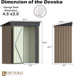 Devoko Outdoor Storage Shed 5 x 3 FT Lockable Metal Garden Shed Steel - Image 3
