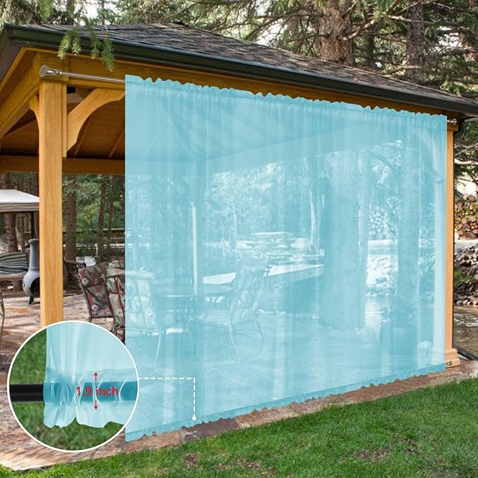 SpaceDresser Waterproof Outdoor Sheer Curtains - Image 8