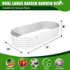 A ANLEOLIFE 6X2X1.5 ft Galvanized Raised Garden Beds Outdoor, Oval Round Metal - Image 2