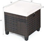 Tangkula 2 Pieces Outdoor Patio Ottoman, All Weather Rattan Wicker Ottoman Seat - Image 3