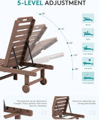 SERWALL Outdoor Chaise Lounge Set of 8, HDPE Pool Lounge Chairs - Image 3