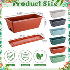 18 Pack Window Box Planter 17 Inches Rectangular Vegetable Flower Planters - Image 2