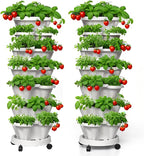 7 Tiered Strawberry Planters 2 Pack, Vertical Stackable Planter, Herb Stacking by Lykvrii