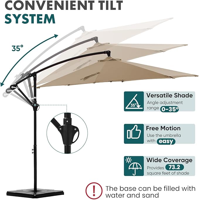 OLIXIS 9.7FT Offset Patio Umbrella - Image 3