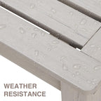 Psilvam Outdoor Bench, Two Person Poly Lumber Porch Bench, Weatherproof Garden - Image 4