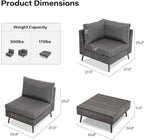 LAUSAINT HOME Outdoor Patio Furniture, 7 Piece Outdoor Sectional Sofa PE Rattan - Image 7