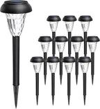 GIGALUMI 12 Pack Solar Lights Outdoor Waterproof, Cool White Pathway Lights - Image 8