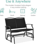 Best Choice Products 2-Person Outdoor Patio Swing Glider Steel Bench Loveseat - Image 7
