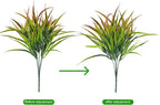 Ivydale 12Pcs Artificial Plants Outdoor Fake Plastic Grass Spring Decor UV - Image 8